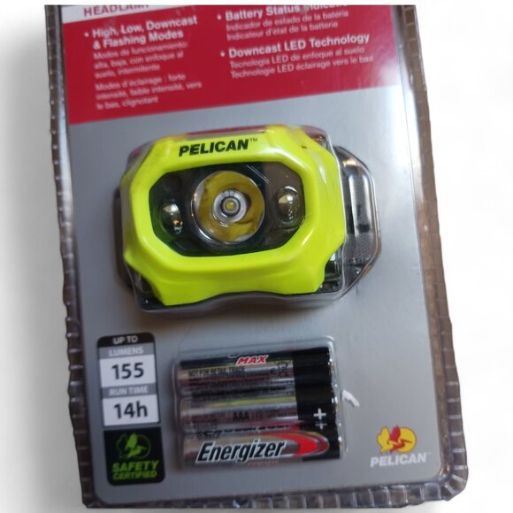 Pelican 2765 Yellow 155 Lumens LED Head Lamp Hands Free Industrial Flashlight - Picture 3 of 14